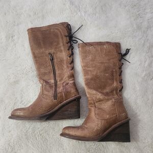 Bed Stu Cobbler Series Riding Boots Carmel Brown Lux Worn Leather West